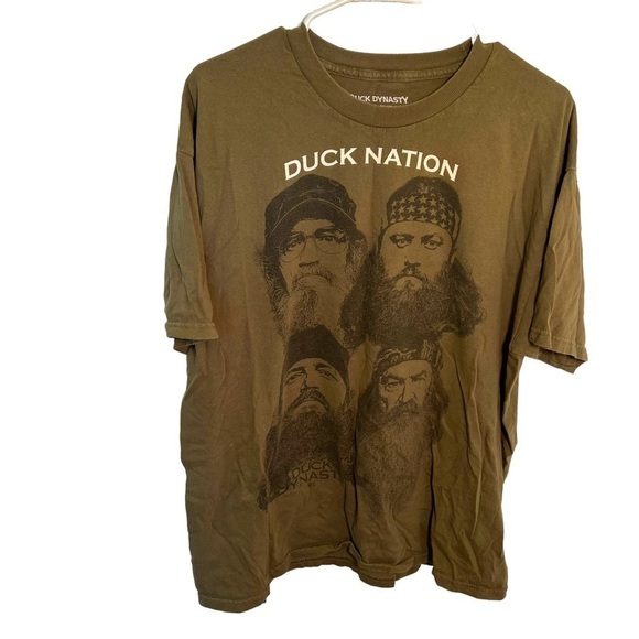 Duck Dynasty T-Shirt Army Green Duck Nation - Picture 1 of 6